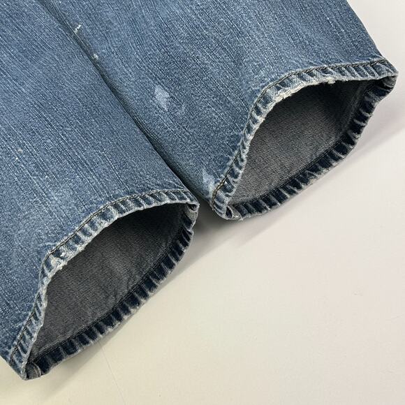 Levis 569 Loose Straight Jeans Distressed Paint Splattered Denim Blue Mens 30x31 - Picture 4 of 10